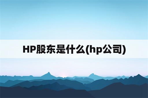 HP股东是什么(hp公司)