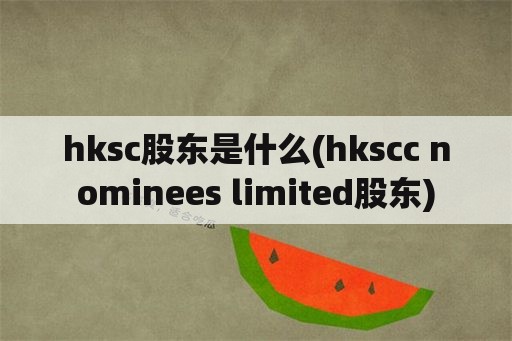 hksc股东是什么(hkscc nominees limited股东)