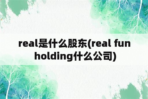 real是什么股东(real fun holding什么公司)