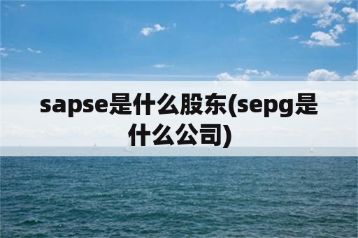 sapse是什么股东(sepg是什么公司)